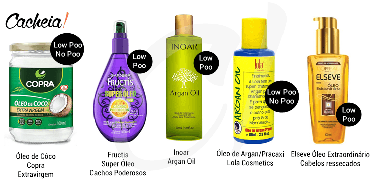 óleos low poo e no poo cabelos ressecados