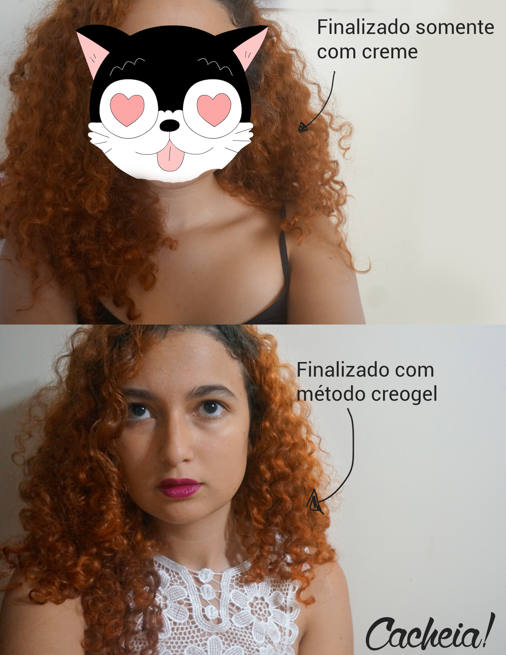 Antes e depois da finalização com método Creogel